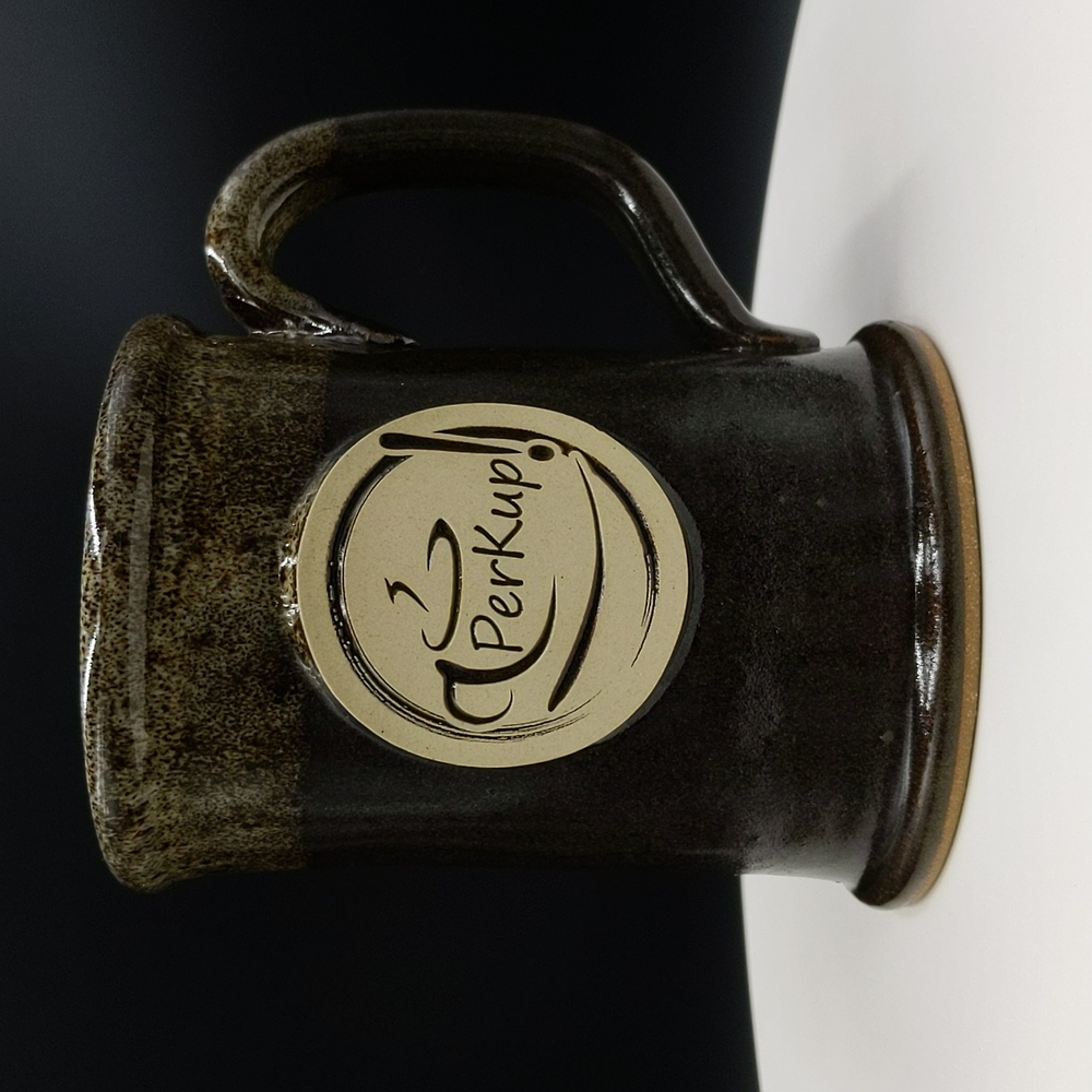 PerKup! Cafe Sunset Hill Stoneware Coffee Tea Mug Brown Made in USA - Wisconsin